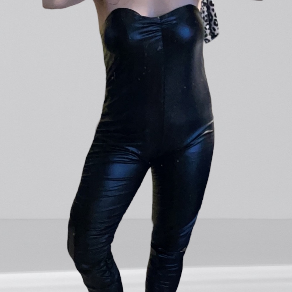 One Piece Faux Leather Body Suit XL - Picture 11 of 16